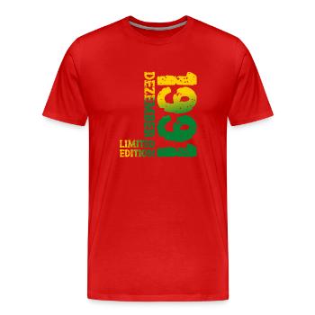1991 Dezember Limited Edition 32 Geburtstag Outfit - Männer Premium Bio T-Shirt - Rot - Vorne - Damien (186cm)