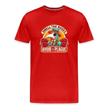 Effrayant Halloween Horreur Peste Docteur - T-shirt bio Premium Homme - rouge - Devant - Damien (186cm)