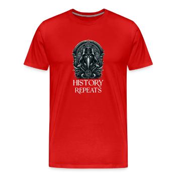 Effrayant Halloween Horreur Peste Docteur - T-shirt bio Premium Homme - rouge - Devant - Damien (186cm)