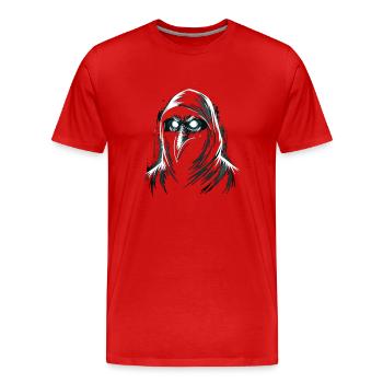 Effrayant Halloween Horreur Peste Docteur - T-shirt bio Premium Homme - rouge - Devant - Damien (186cm)
