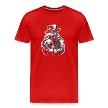 Effrayant Halloween Horreur Peste Docteur - T-shirt bio Premium Homme - rouge - Devant - Damien (186cm)