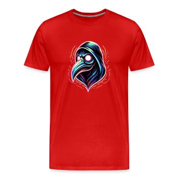 Effrayant Halloween Horreur Peste Docteur - T-shirt bio Premium Homme - rouge - Devant - Damien (186cm)
