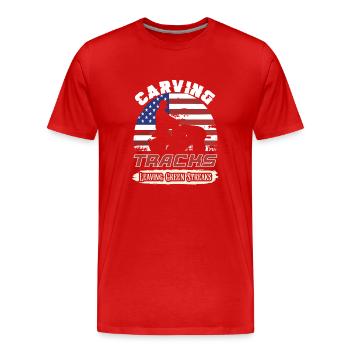 Tondeuse à gazon Tondeuse à gazon de course Tondeuse à gazon de course - T-shirt bio Premium Homme - rouge - Devant - Damien (186cm)