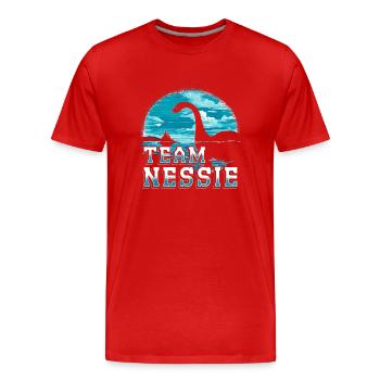 L’équipe Nessie - T-shirt bio Premium Homme - rouge - Devant - Damien (186cm)
