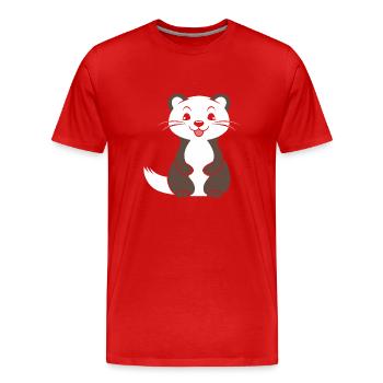 Humor little weasel - Men's Premium Organic T-Shirt - red - Front - Damien (186cm)