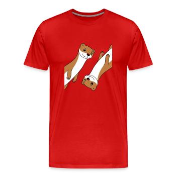 Humour petite fouine - T-shirt bio Premium Homme - rouge - Devant - Damien (186cm)