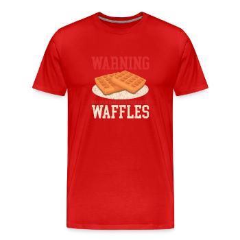 Gaufres Gaufres Lover Gaufre Cadeau - T-shirt bio Premium Homme - rouge - Devant - Damien (186cm)