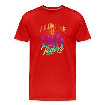 Équipe de bénévoles - T-shirt bio Premium Homme - rouge - Devant - Damien (186cm)