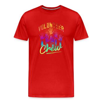 Équipage de bénévoles - T-shirt bio Premium Homme - rouge - Devant - Damien (186cm)