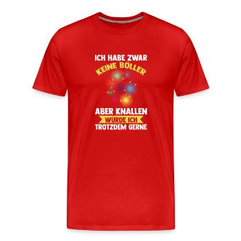 Neujahr Feuerwerk Böller Silvester - Männer Premium Bio T-Shirt - Rot - Vorne - Damien (186cm)