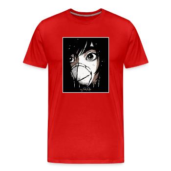 Manga Anime Jugendliche mit Maske - Männer Premium Bio T-Shirt - Rot - Vorne - Damien (186cm)