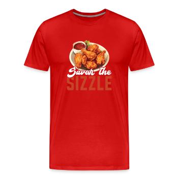 Buffalo Wings Foodie American Food Chicken - Men's Premium Organic T-Shirt - red - Front - Damien (186cm)