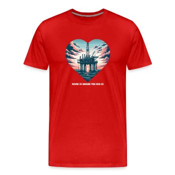 Oilfield Wife Roughneck Oil Drilling Frac crew - Männer Premium Bio T-Shirt - Rot - Vorne - Damien (186cm)