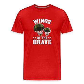 Fallschirmjäger Fallschirmspringen Fallschirmsprin - Männer Premium Bio T-Shirt - Rot - Vorne - Damien (186cm)