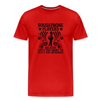 Blaskapelle Sprüche Lustige Marschinstrumente - Männer Premium Bio T-Shirt - Rot - Vorne - Damien (186cm)