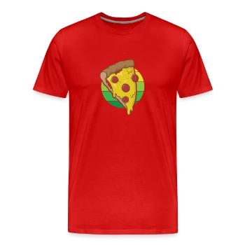 Pizza au salami, à l’italienne et au fromage - T-shirt bio Premium Homme - rouge - Devant - Damien (186cm)