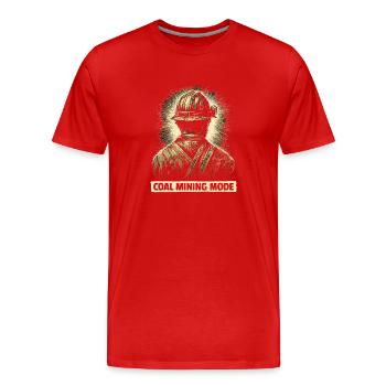 Coal Mining Fashion - Miner Gift - Men's Premium Organic T-Shirt - red - Front - Damien (186cm)