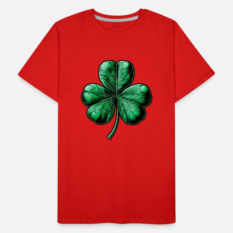 Trèfle vert à trois feuilles T-shirt bio Premium Homme