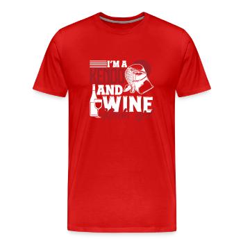 Kendo Kendo And Wine Kinda Girl - Men's Premium Organic T-Shirt - red - Front - Damien (186cm)