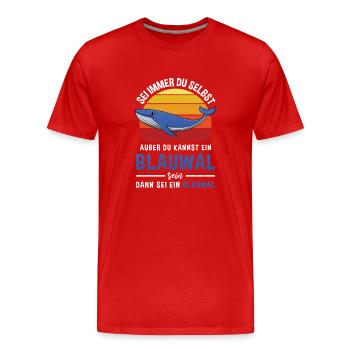 Walart Meeressäuger Meeresbewohner Blauwal - Männer Premium Bio T-Shirt - Rot - Vorne - Damien (186cm)