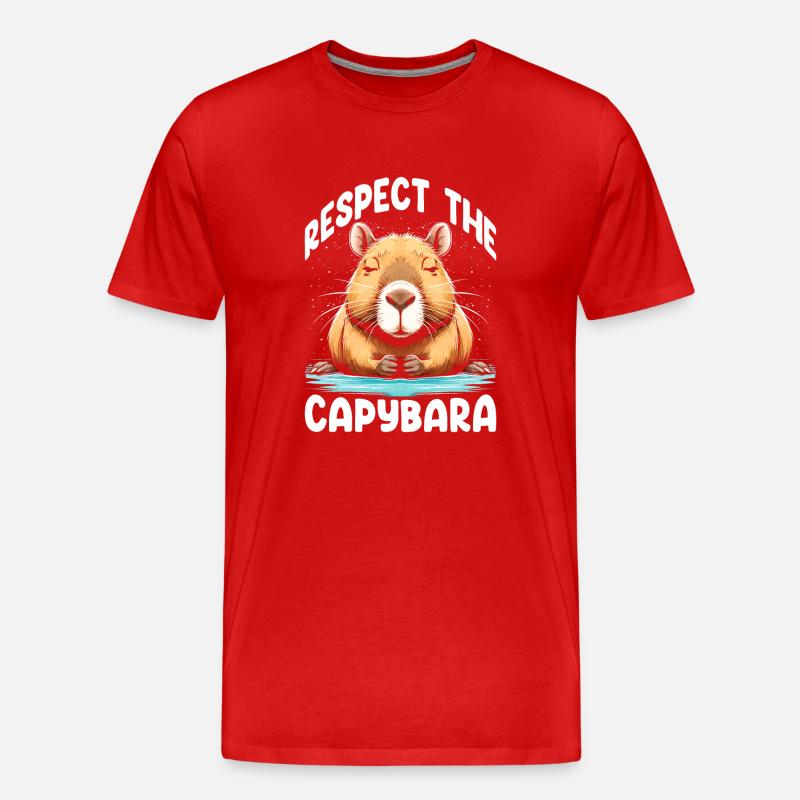 Respect The Capybara - Männer Premium Bio T-Shirt - Rot
