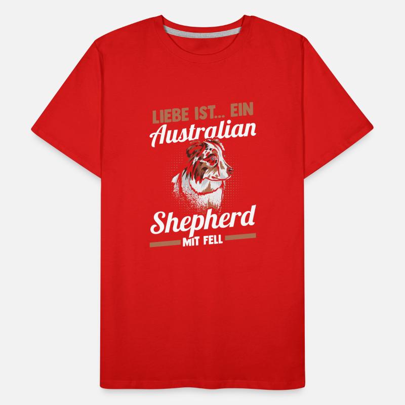 Australian Shepherd Hund Aussie Männer Premium Bio T-Shirt