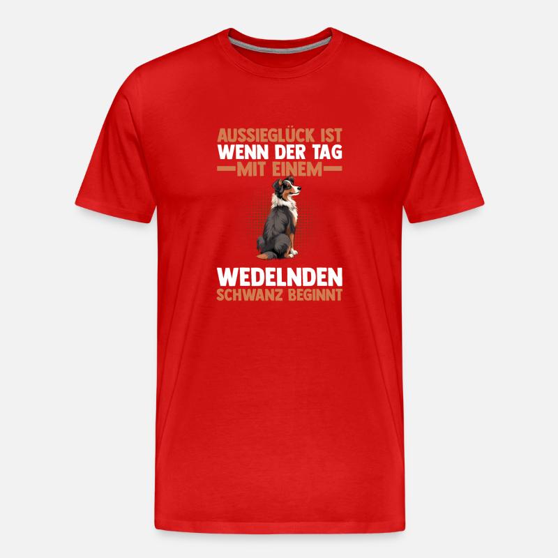 Australian Shepherd Hund Aussie - Männer Premium Bio T-Shirt - Rot