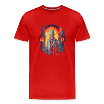 Le Détective : Film Noir Édition Donjon - T-shirt bio Premium Homme - rouge - Devant - Damien (186cm)