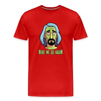 Lassés de tout, c’est reparti - T-shirt bio Premium Homme - rouge - Devant - Damien (186cm)