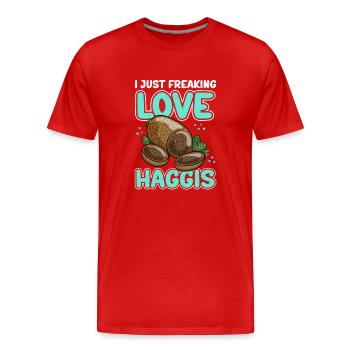 Haggis schottisches Gericht Geschenk - Männer Premium Bio T-Shirt - Rot - Vorne - Damien (186cm)
