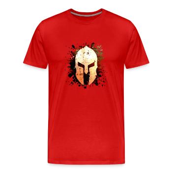 Casque Spartan Symbole Fighter Training - T-shirt bio Premium Homme - rouge - Devant - Damien (186cm)