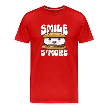 S'more Campfire Marshmallow Camping - Men's Premium Organic T-Shirt - red - Front - Damien (186cm)