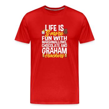 S'more Campfire Marshmallow Camping - T-shirt bio Premium Homme - rouge - Devant - Damien (186cm)