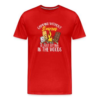 S'more Campfire Marshmallow Camping - T-shirt bio Premium Homme - rouge - Devant - Damien (186cm)