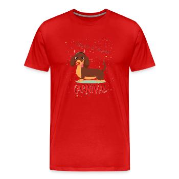 Teckel, Carnaval, Carnaval, Helau, Alaaf, Diable - T-shirt bio Premium Homme - rouge - Devant - Damien (186cm)