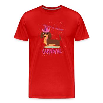 Teckel, Carnaval, Carnaval, Helau, Alaaf, Western - T-shirt bio Premium Homme - rouge - Devant - Damien (186cm)