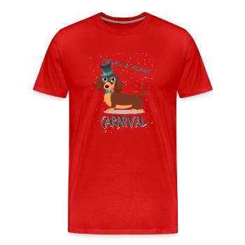 Gentleman, Dachshund, Carnival, Carnival, Helau Alaaf - Men's Premium Organic T-Shirt - red - Front - Damien (186cm)