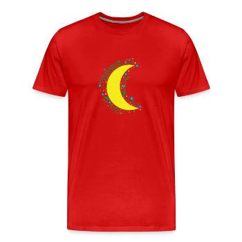 Mond Blumen unendlicher Nachthimmel - Männer Premium Bio T-Shirt - Rot - Vorne - Damien (186cm)