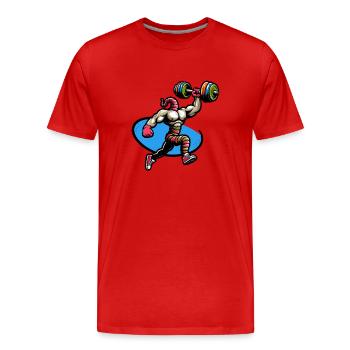 Lombriciculture Jardinage de vers de terre Vermiculture - T-shirt bio Premium Homme - rouge - Devant - Damien (186cm)