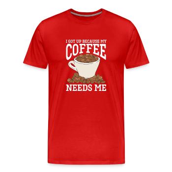 Barista Kaffee - Männer Premium Bio T-Shirt - Rot - Vorne - Damien (186cm)