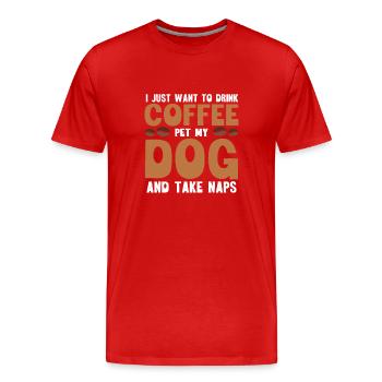 Barista Kaffee - Männer Premium Bio T-Shirt - Rot - Vorne - Damien (186cm)