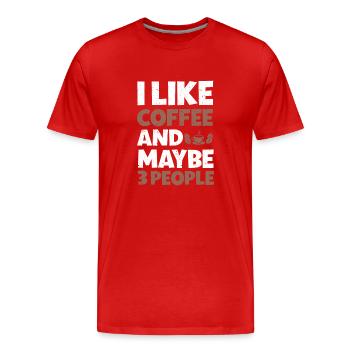 Barista Kaffee - Männer Premium Bio T-Shirt - Rot - Vorne - Damien (186cm)