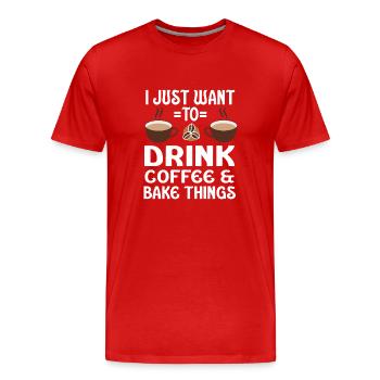 Barista Kaffee - Männer Premium Bio T-Shirt - Rot - Vorne - Damien (186cm)
