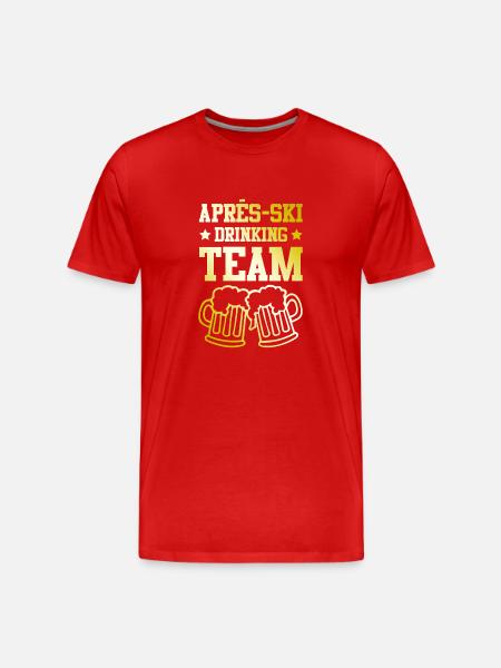Après-Ski Drinking Team - Men's Premium Organic T-Shirt - red