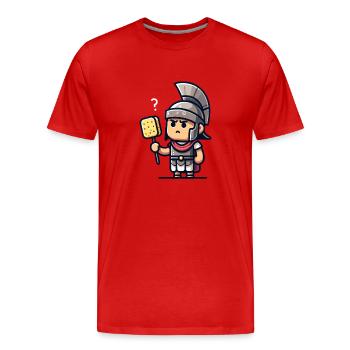 Funny Sponge, Roman History, Bathroom - Men's Premium Organic T-Shirt - red - Front - Damien (186cm)
