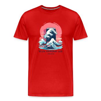 Japanische Anzeige: Trinke Kanagawa Soda - Männer Premium Bio T-Shirt - Rot - Vorne - Damien (186cm)