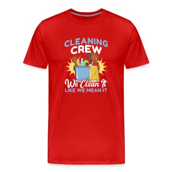 Cleaning Crew - Men's Premium Organic T-Shirt - red - Front - Damien (186cm)