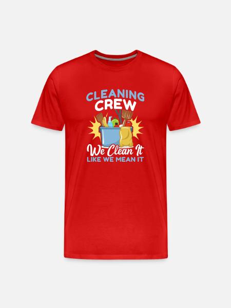 Cleaning Crew - Men's Premium Organic T-Shirt - red