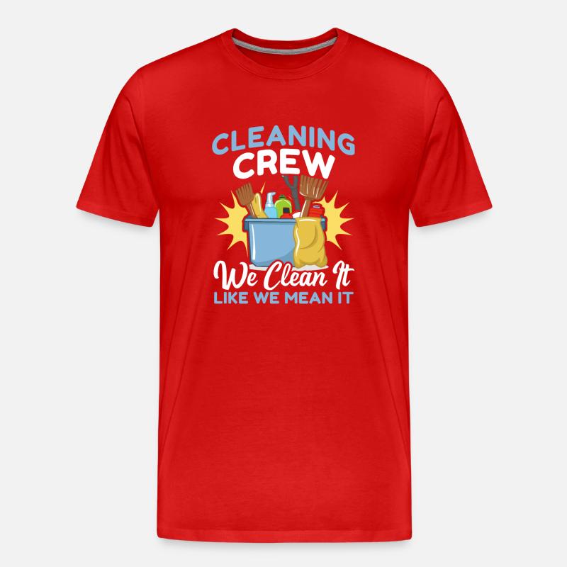 Cleaning Crew - Männer Premium Bio T-Shirt - Rot