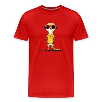 Meerkat with sunglasses Meerkat - Men's Premium Organic T-Shirt - red - Front - Damien (186cm)